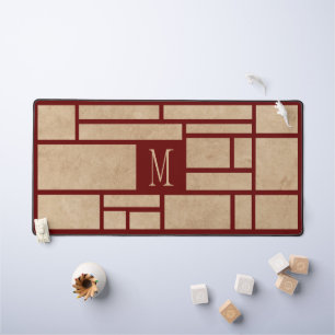 Einfache Rote Monogramm im japanischen Stil Schreibtischunterlage