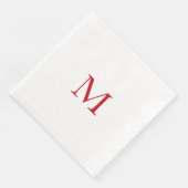 Einfache rote Monogramm-Papier Serviette (Ecke)