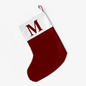 Einfache rote Monogramm Personalisierte Weihnachts Kleiner Weihnachtsstrumpf (Rückseite (Hängend))
