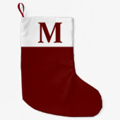 Einfache rote Monogramm Personalisierte Weihnachts Kleiner Weihnachtsstrumpf (Vorderseite)