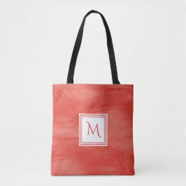 Einfache Rote Orange Subtile Marmor Modernes Monog Tasche