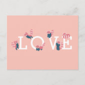 Einfache Rote Panda Rosa LIEBE Postkarte (Vorderseite)