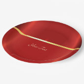 Einfache rote Papierplatte Pappteller (Schrägansicht)