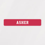 Einfache rote Personalisierte Haut Etiketten (Design 1)