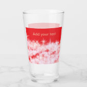 Einfache rote Rosa glitt funkelnde Sterne fügen Ih Glas (Rückseite)