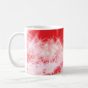 Einfache rote Rosa glitt funkelnde Sterne fügen Ih Kaffeetasse