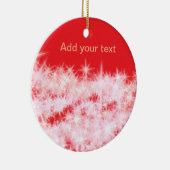 Einfache rote Rosa glitt funkelnde Sterne fügen Ih Keramik Ornament (Rechts)