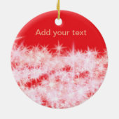 Einfache rote Rosa glitt funkelnde Sterne fügen Ih Keramik Ornament (Hinten)