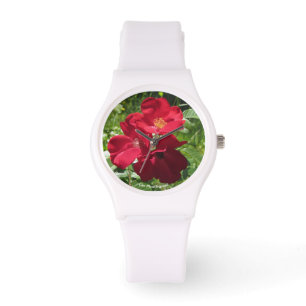 Einfache Rote Rose Armbanduhr