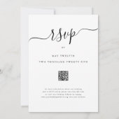 Einfache Rote Rose Elegantes Script QR Code Hochze Einladung (Rückseite)