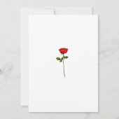 Einfache rote Rose Hochzeit Termin speichern Save The Date (Rückseite)
