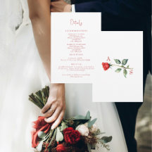 Einfache rote Rosen Hochzeitsdetails Beilage