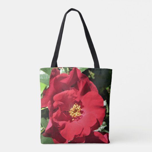 Einfache Rote Rosen Tasche (Rückseite)