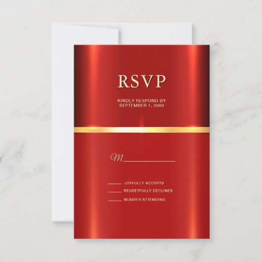 Einfache rote RSVP-Karte RSVP Karte (Vorderseite)