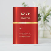 Einfache rote RSVP-Karte RSVP Karte (Stehend Vorderseite)