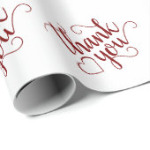Einfache rote Schrift | Candy Cherry Apple Danke Geschenkpapier (Rolleneckpunkt)
