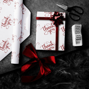 Einfache rote Schrift Candy Cherry Apple Danke Geschenkpapier