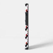 einfache rote schwarze Volleybälle Muster monogram iPhone Hülle (Linke Seite)