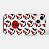 einfache rote schwarze Volleybälle Muster monogram iPhone Hülle (Rückseite (Horizontal))