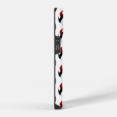 einfache rote schwarze Volleybälle Muster monogram iPhone Hülle (Rechte Seite)