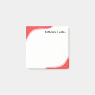 Einfache rote und schwarze anpassbare Wellen Post-it Klebezettel