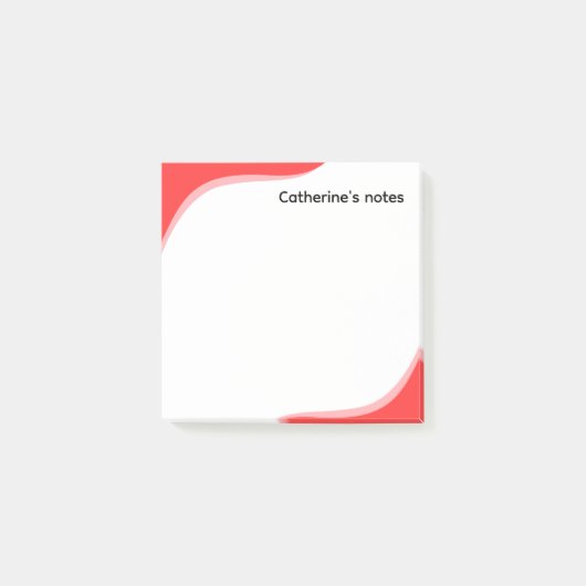 Einfache rote und schwarze anpassbare Wellen Post-it Klebezettel (Vorderseite)