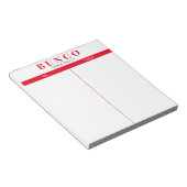 Einfache rote und weiße Bunco-Tabelle - Notepad Notizblock (angewinkelt)