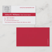 Einfache rote und weiße Foto-Rückseite Visitenkart Visitenkarte (Vorne/Hinten)