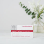 Einfache rote und weiße Foto-Rückseite Visitenkart Visitenkarte (Stehend Vorderseite)