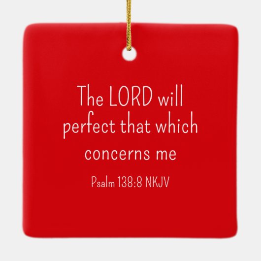 Einfache rote und weiße Glaube an die Bibel Keramikornament (Rückseite)