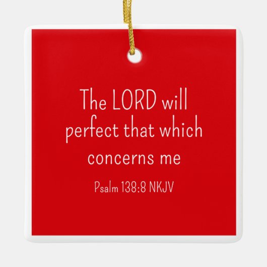 Einfache rote und weiße Glaube an die Bibel Keramikornament (Vorderseite)