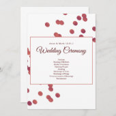 Einfache rote und weiße Hochzeits-Einladung Einladung (Vorne/Hinten)