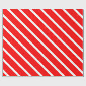 Einfache rote und weiße Streifen Geschenkpapier (Flach)