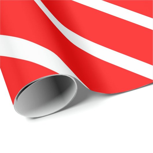 Einfache rote und weiße Streifen Geschenkpapier (Rolleneckpunkt)