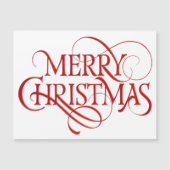 Einfache rote und weiße Weihnachtskarte Magnetkarte (Vorderseite)