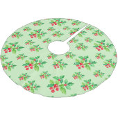 Einfache rote Wasserfarbe Holries Xmas Muster Polyester Weihnachtsbaumdecke (Schrägansicht)