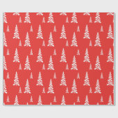 Einfache Rote Weihnachten Weihnachten Pinien Schne Geschenkpapier (Flach)