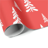 Einfache Rote Weihnachten Weihnachten Pinien Schne Geschenkpapier (Rolleneckpunkt)