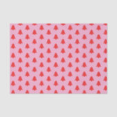 Einfache rote Weihnachtsbäume auf Rosa Seidenpapier (Vorderseite)