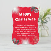 Einfache rote Weihnachtsgrüßkarte Einladung (Stehend Vorderseite)