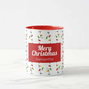 Einfache rote Weihnachtslichter mit Birnen Tasse