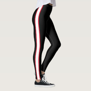 Einfache rote/weiße Streifen-Leggings Leggings