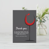 Einfache Rotwein Glas Geburtstag Dankeskarte (Stehend Vorderseite)