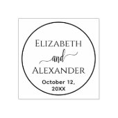Einfache Round Frame Bride Groom Namen Datum Hochz Gummistempel (Prägung)