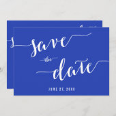 Einfache Royal Blue Save the Date Einladungskarten (Vorne/Hinten)