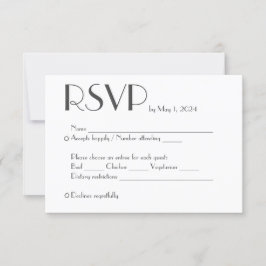 Einfache RSVP-Antwortkarte für Hochzeiten RSVP Karte