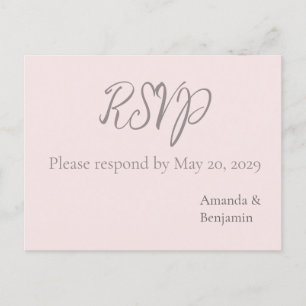 Einfache RSVP-Hochzeit für Minimalistische Misty-R Postkarte