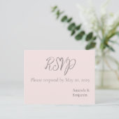 Einfache RSVP-Hochzeit für Minimalistische Misty-R Postkarte (Stehend Vorderseite)