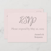 Einfache RSVP-Hochzeit für Minimalistische Misty-R Postkarte (Vorne/Hinten)