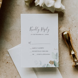 Einfache RSVP-Karte für Airy Greenery und Gold Lea RSVP Karte